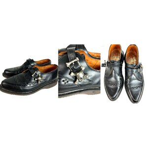 RARE 80s UK 4.5 US 6.5 M Woman Doc Martens for IXL Skull Buckle Pointed Loafers